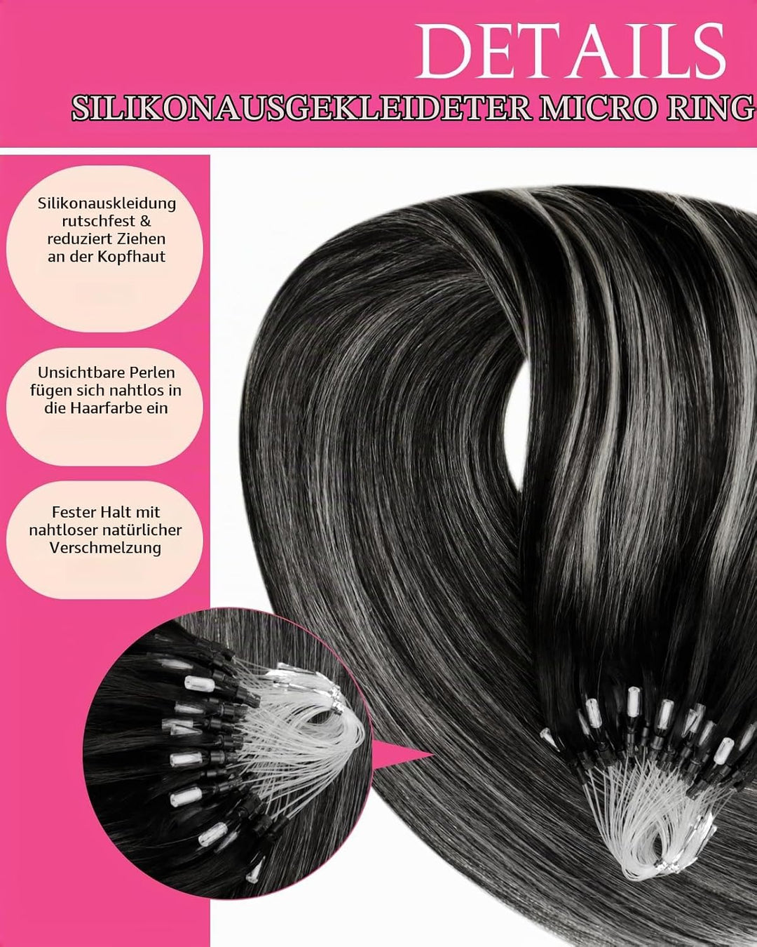 Hetto Microring Extensions Echthaar Balayage Microring Echthaar Extensions Remy Micro Ring Haarverla
