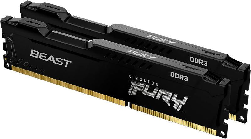 Kingston FURY Beast Schwarz 16GB (2x8GB) 1866MHz DDR3 CL10 Desktop Speicher Kit mit 2 KF318C10BBK2/1