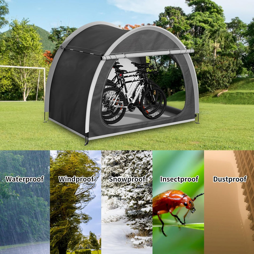 Fahrradgarage Wetterfest für 4 Fahrräder, Fahrradabdeckung Wasserdicht, Abdeckplane Wasserdicht, Was