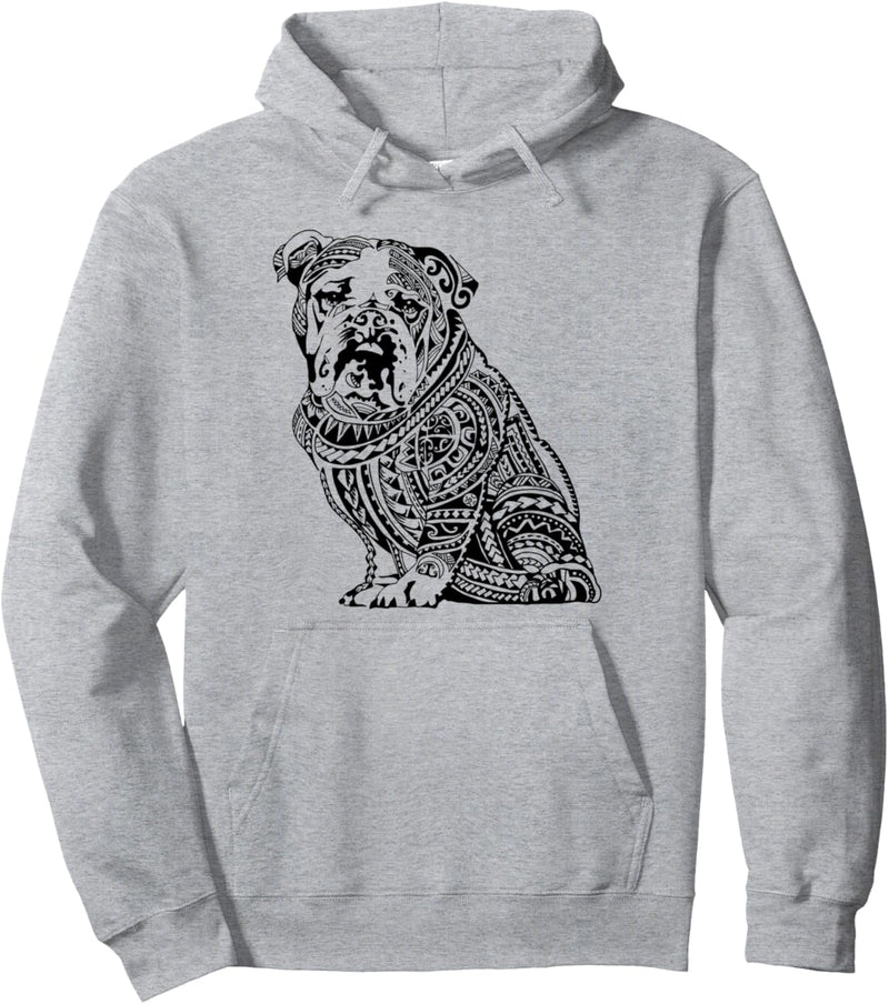 Polynesian English Bulldog Pullover Hoodie