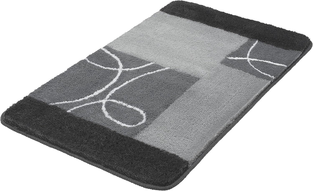 Kleine Wolke Badteppich Curly grau 60 x 100 cm 60 x 100 cm Grau, 60 x 100 cm Grau