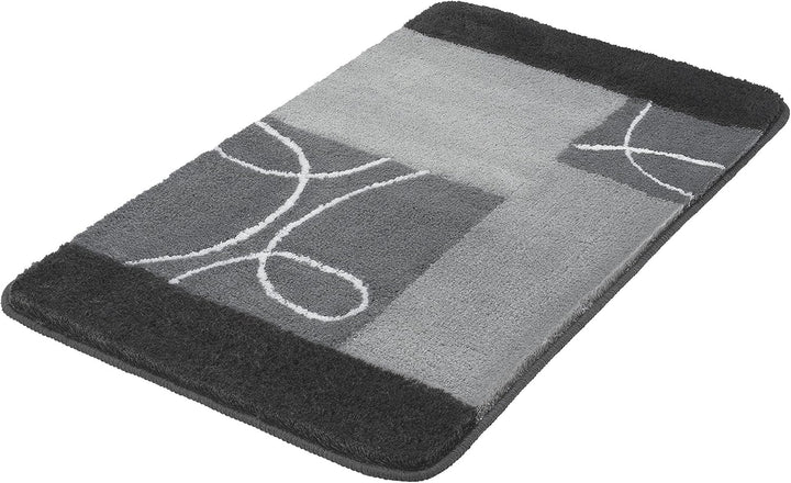 Kleine Wolke Badteppich Curly grau 60 x 100 cm 60 x 100 cm Grau, 60 x 100 cm Grau