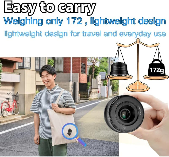 7artisans AF 27 mm F2.8 Autofokus-Objektiv, Weitwinkel-APS-C faszinierendes Autofokus-Kameraobjektiv