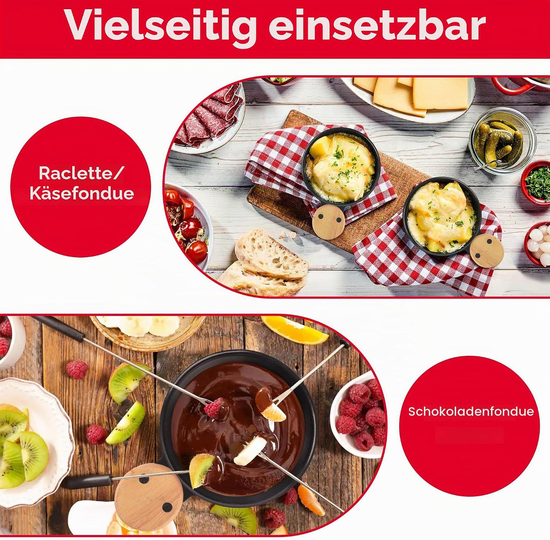 ipow 2er Set Mini Raclette Grill, Racletteofen Set antihaftbeschicht Kerzenraclette für Teelichter,