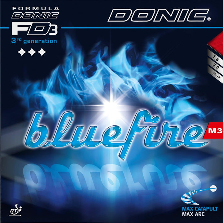 DONIC Bluefire M3 Tischtennis-Belag Schwarz 1,8 mm, Schwarz 1,8 mm