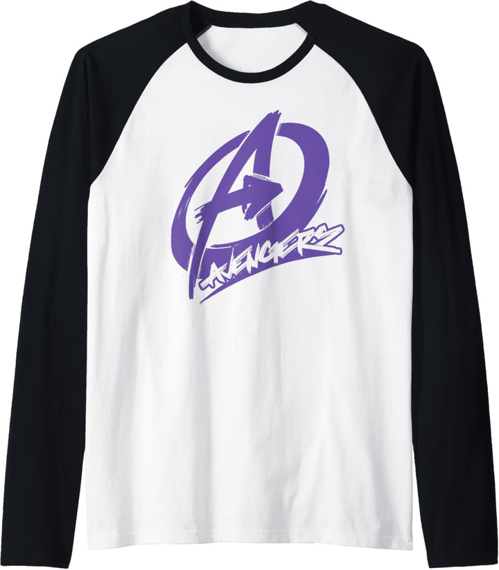 Marvel Avengers Spray Painted Text Logo Raglan