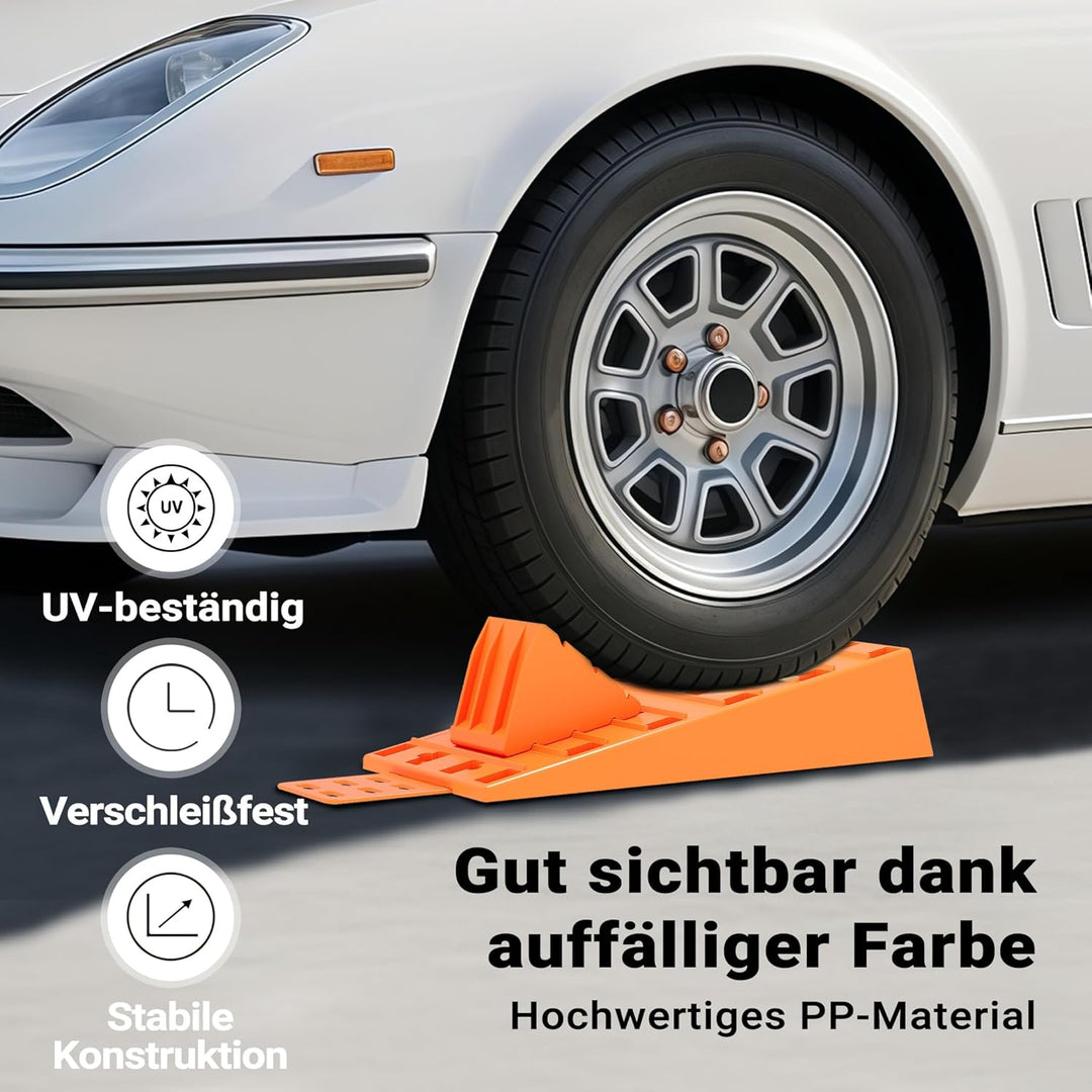 Wiltec Auffahrkeil für Wohnwagen 2 Stück 3,5 t Traglast, Unterlegkeile mit Stopper und Auffahrhilfe,