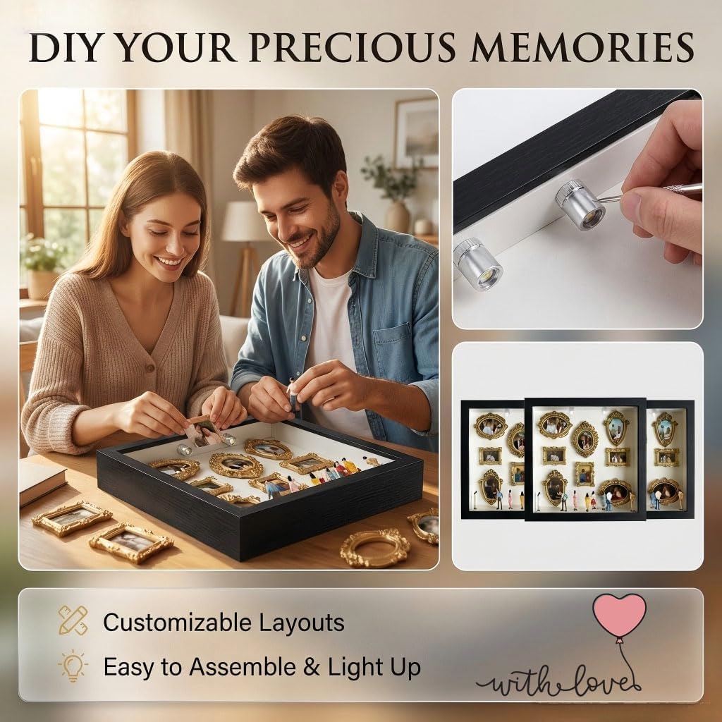 DIY Mini Museum Bilderrahmen, Mini Bilderrahmen Vintage Menschen Figuren Museum Silhouette Box, Foto