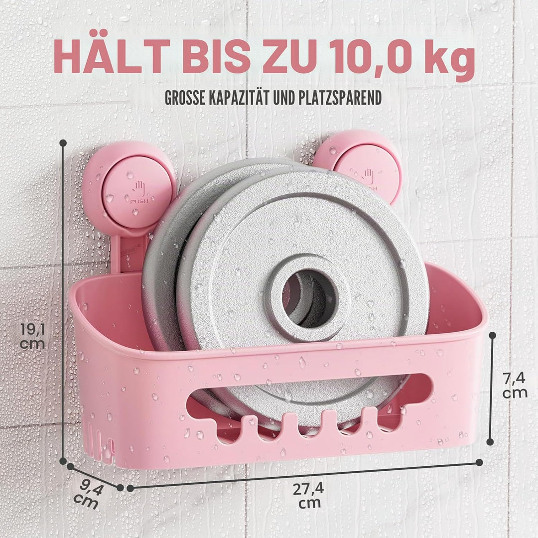 TAILI Vakuum-Duschablage mit Saugnapf, ohne Bohren, robuste Saugnäpfe, abnehmbare Badezimmer-Duschau