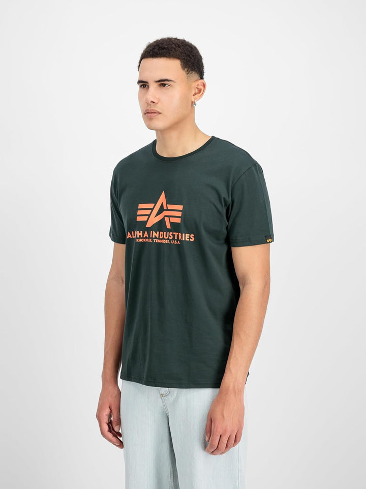 Alpha Industries Herren Basic Big Logo T-Shirt XS Dark Petrol, XS Dark Petrol