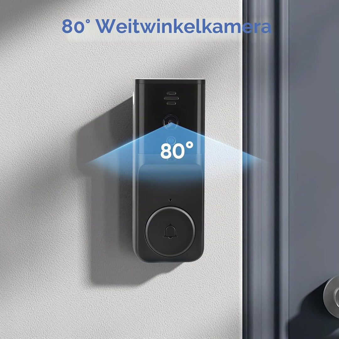 Türklingel mit Kamera, 1080P Drahtlose Video Türklingel, IP65 Wasserdicht Türklingel Kabellos, 4,3“