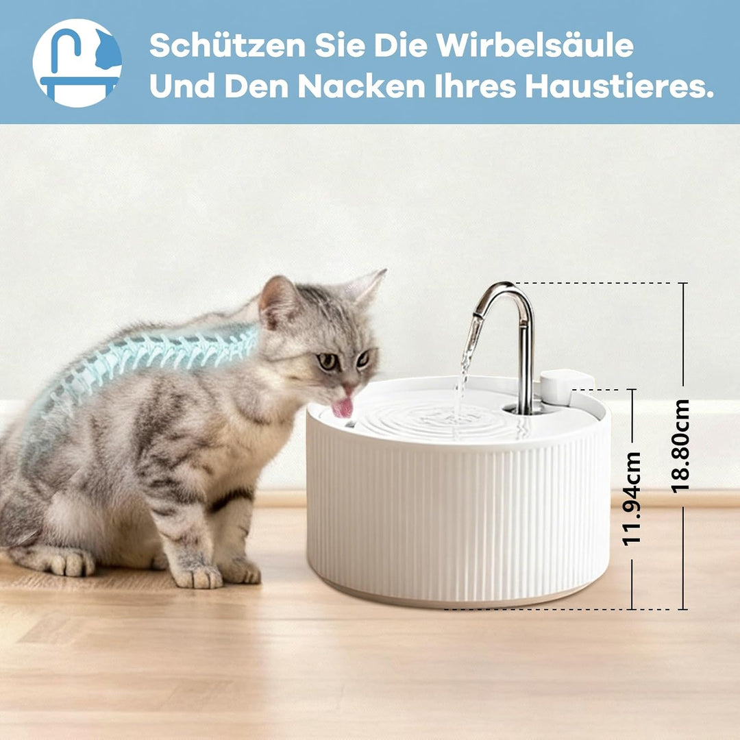 Katzenbrunnen Keramik: NautyPaws 2.2L Trinkbrunnen für Katze Keramik, Leiser Wasserspender Katzen, A