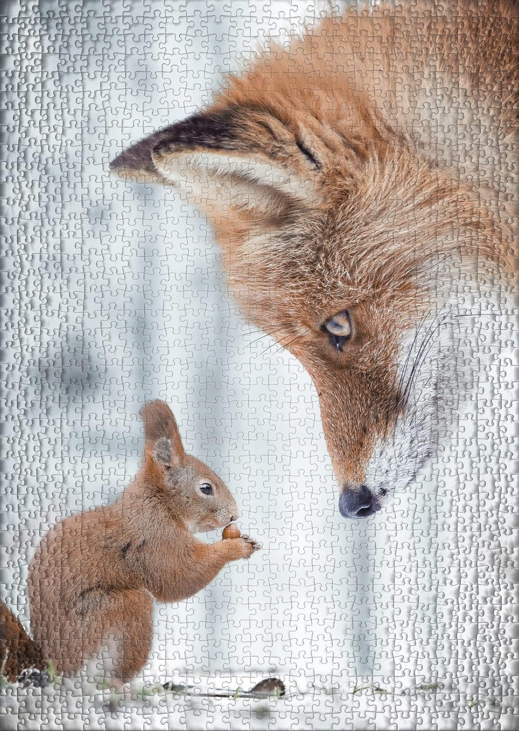 Ulmer Puzzleschmiede - Puzzle „Fleissig &amp; Schlau“ - Pfiffiges 1000 Teile Tierpuzzle – Eichhörnchen u