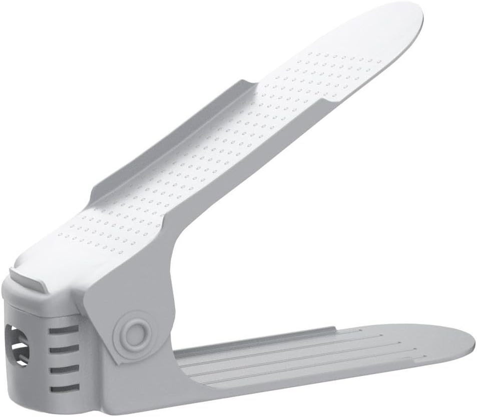 10 Stück Einstellbare Schuhregale, Schuhstapler/Schuhhalter Set, 3 höhenverstellbar, Platzsparend, r