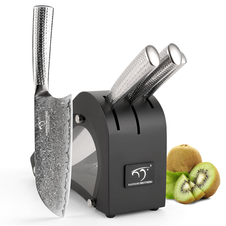 NANFANG BROTHERS Damaskus Küchenmesser Set VG10 Stahl 67 Lagen Superior, Damaskus Kochmesser mit geh