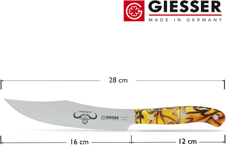 GIESSER seit 1776 - Made in Germany - Zubereitungsmesser 16 cm Spicy Orange, PremiumCut Veggie No 1,