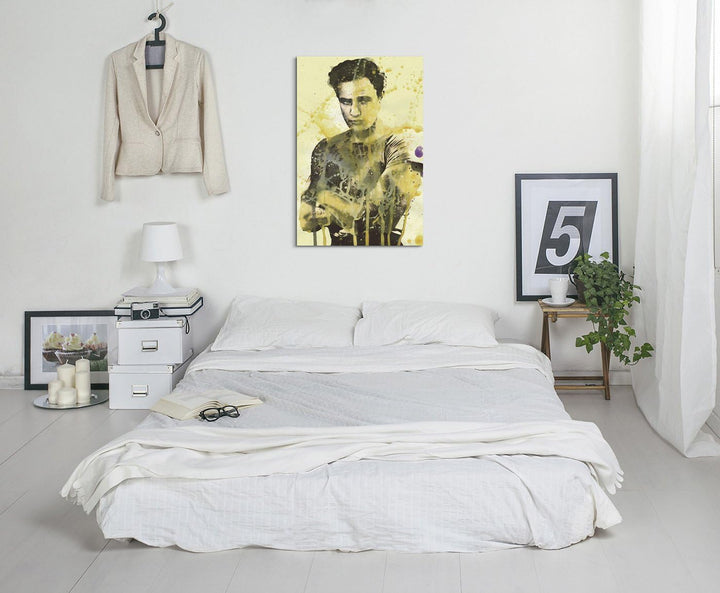 Marlon_Brando_Young_90x60cm Splash Art Paul Sinus Aquarell, Gemälde, Kunstbild auf Leinwand