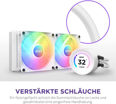 NZXT Kraken Elite 240 RGB - RL-KR24E-W1-240mm AIO CPU Wasserkühlung - 2,36" LCD Display 640x640-2x12