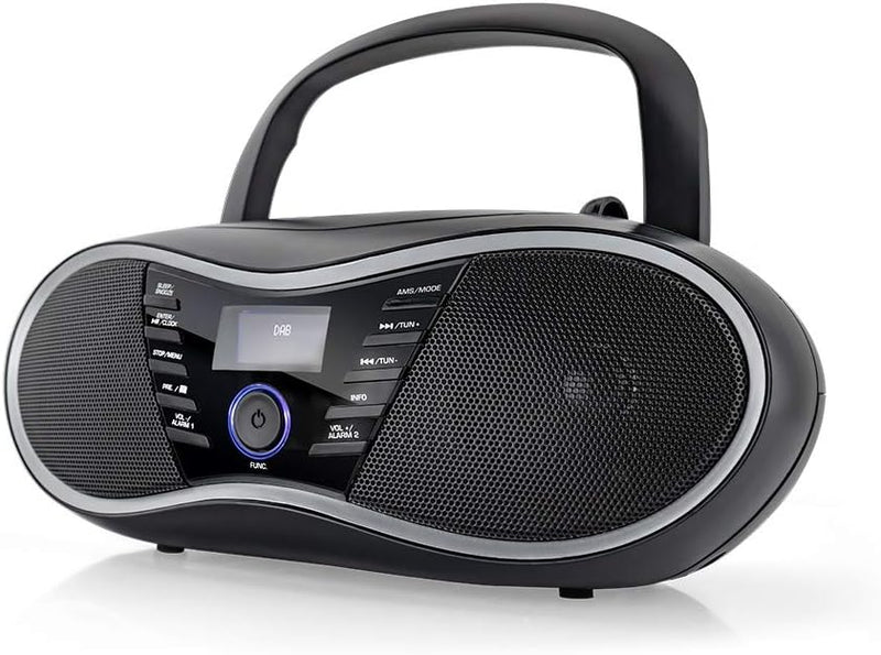 Caliber Tragbarer Radio -CD -Player - Bluetooth - DAB+ AM FM AUX - LED -Anzeige - Wecker - Kinderrad