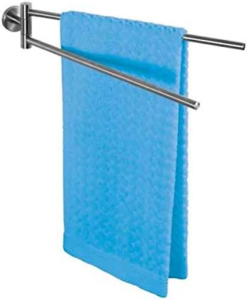 WENKO Handtuchhalter Bosio matt mit 2 Armen Edelstahl - Handtuchstange, 2 schwenkbare Arme, Edelstah