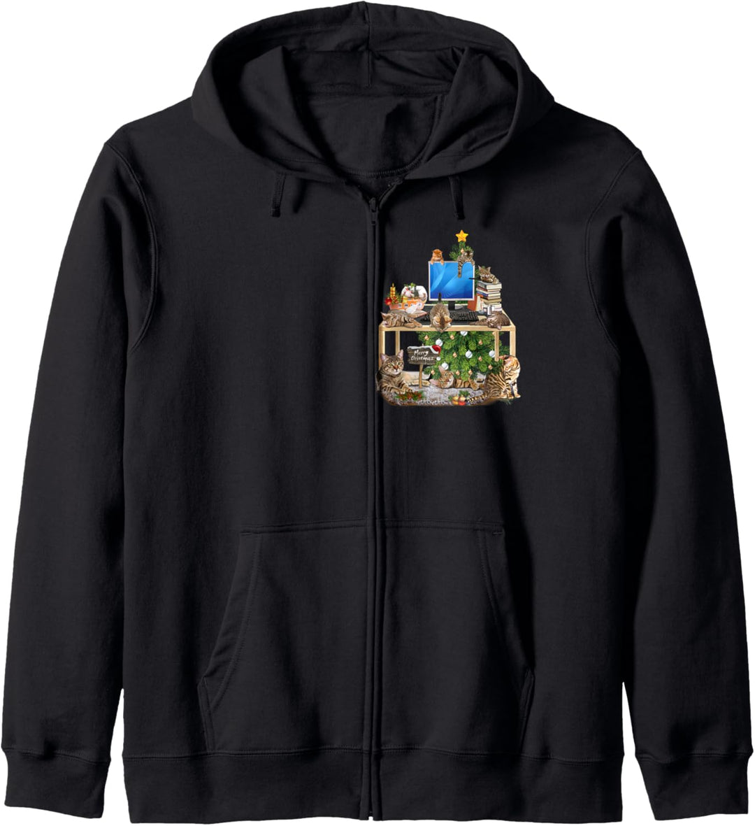 Christmas – Working from Home Cat Design Kapuzenjacke