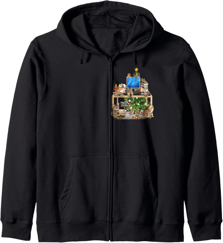 Christmas – Working from Home Cat Design Kapuzenjacke