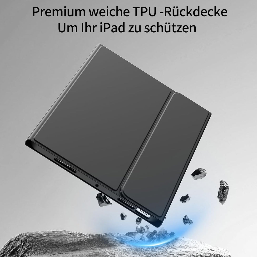 Tastatur Hülle für iPad 11. Generation 2025 A16, iPad 10. Generation 2022 10,9 Zoll, Weiche TPU Hüll