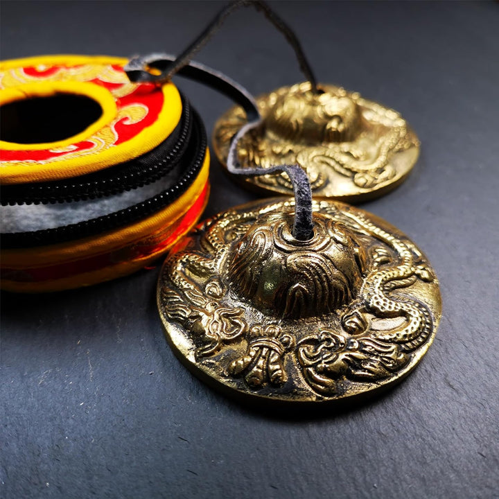 Gandhanra Tibetan Tingsha Glocke mit schönem Fall, für Klangheilung, Yoga, Meditation, Achtsamkeit -