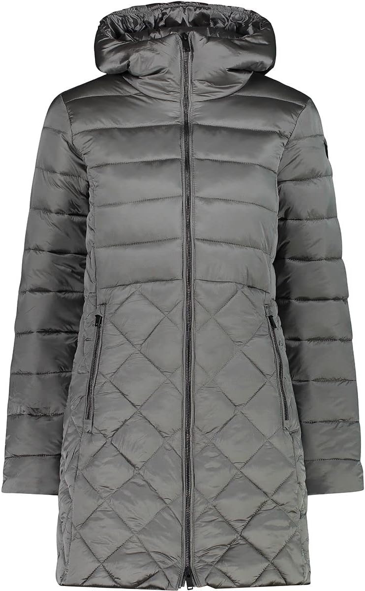CMP Damen Long Hooded Nylon, Langer Parka 42 Grau, 42 Grau