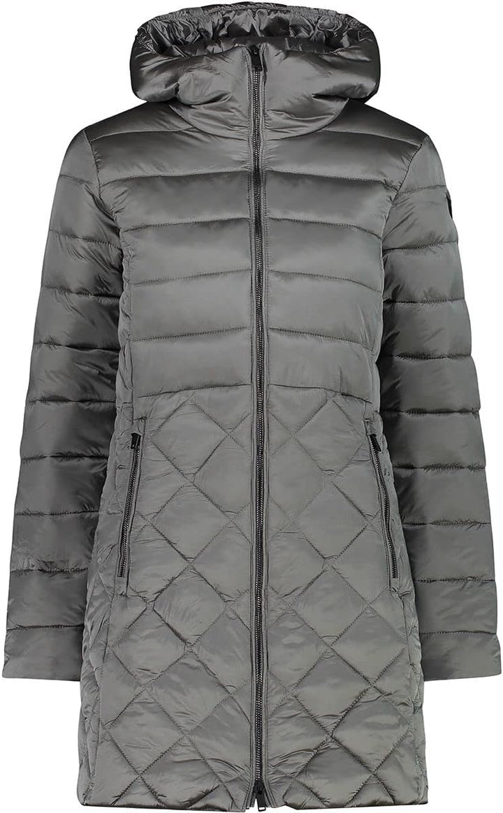 CMP Damen Long Hooded Nylon, Langer Parka 42 Grau, 42 Grau