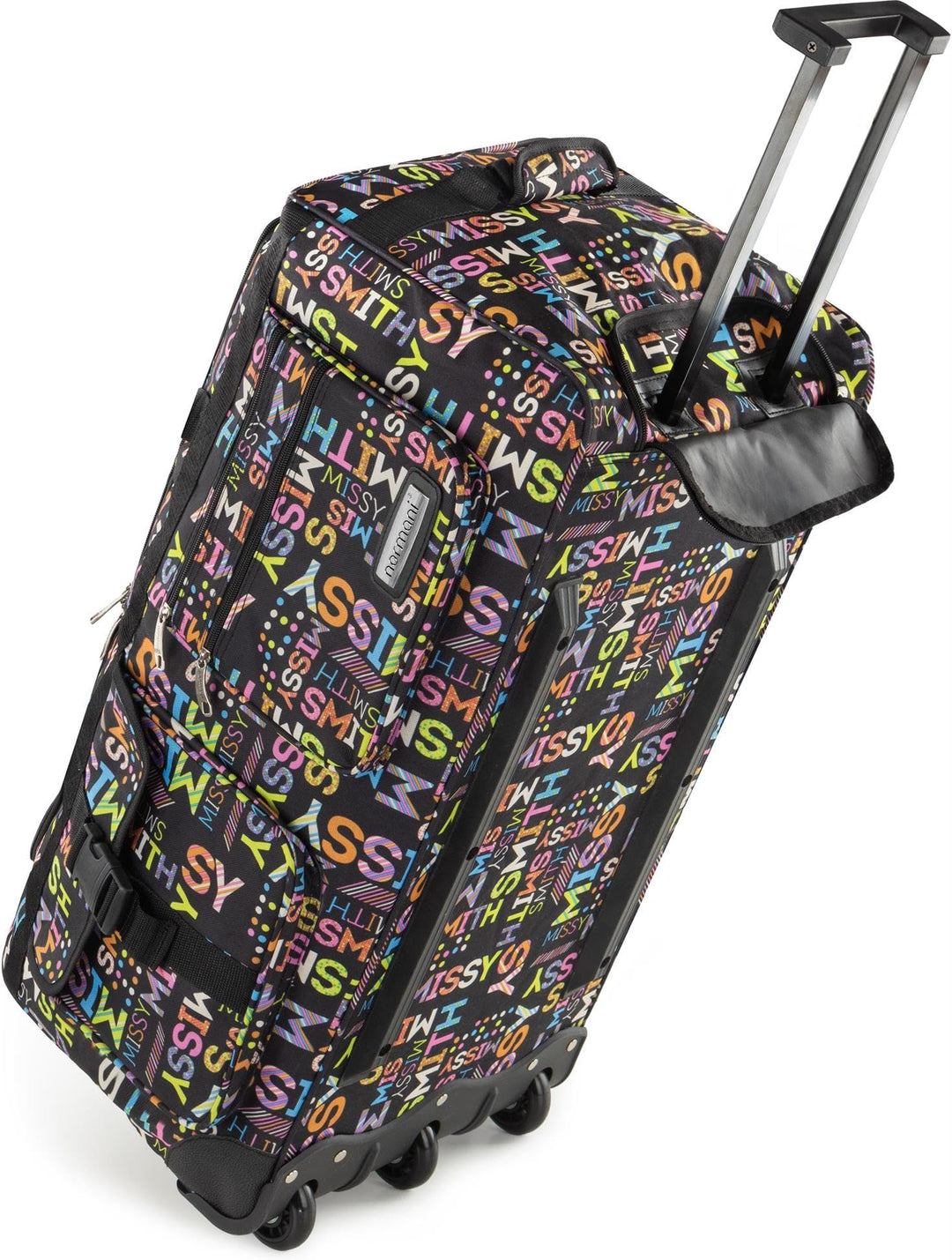 normani Reisetasche XXL Trolly mit Rollen Jumbo Travel Bag aus robustem Material Schwarz-missy / 80
