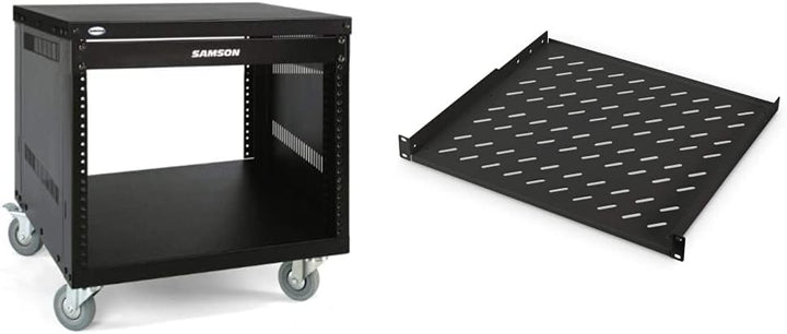 Samson SRK8 Rack 19 Zoll / 48,3 cm für 8 Einheiten, Schwarz & DIGITUS Professional DN-19 TRAY-1-400-