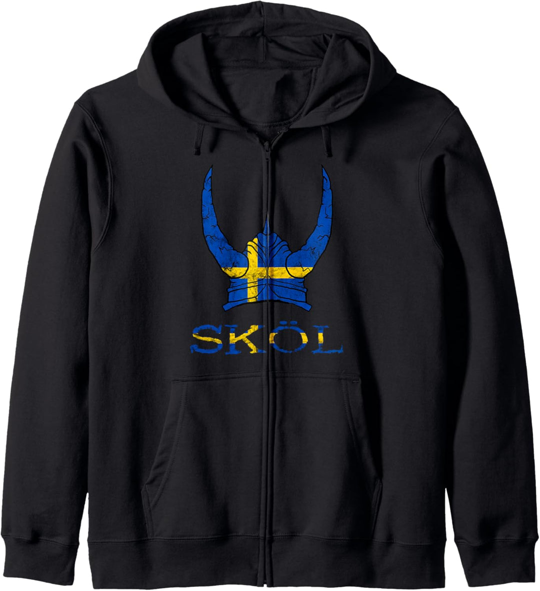 Skol Schwedischer Wikingerhelm Schweden Nordic Northman Kapuzenjacke