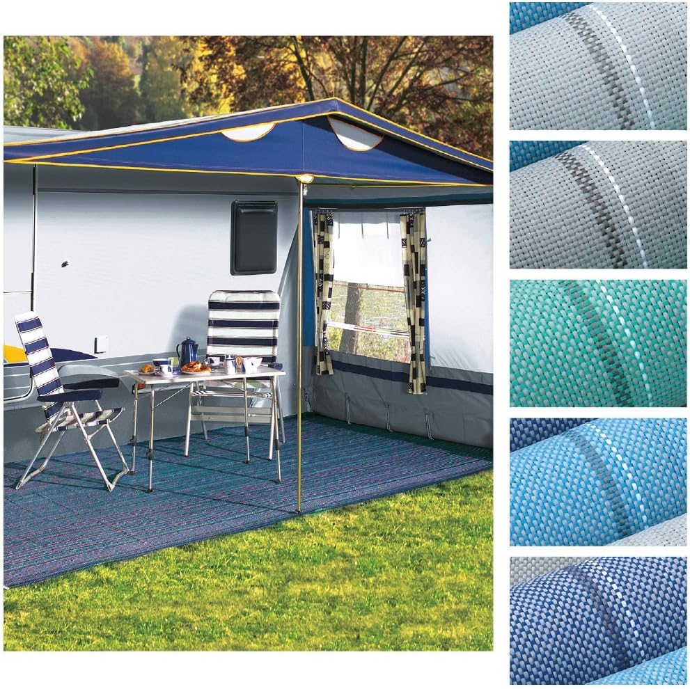 Bestlivings Picknickdecke, Vorzeltteppich, Campingmatte Grösse: 400x250cm, Auswahl: blau - ozeanblau