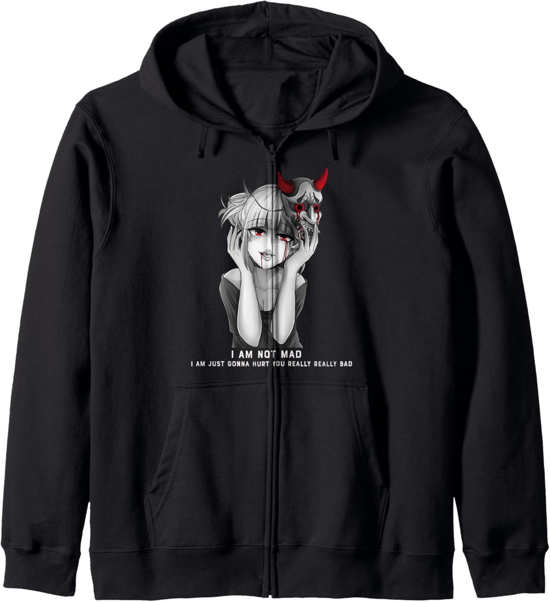 Yandere Oni Maske für Lewd Anime Otakus Kapuzenjacke