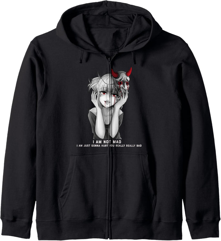 Yandere Oni Maske für Lewd Anime Otakus Kapuzenjacke