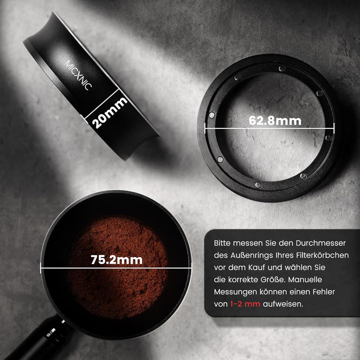 Dosierring 54mm, Espresso Dosing Funnel 54mm mit 8 Starken Magnetisch, 2cm Höherer Kaffee Dosierring
