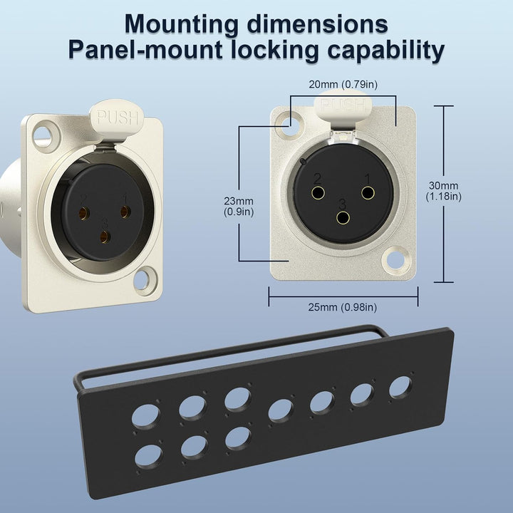 J&D XLR-Kabel D-Typ, XLR Stecker-zu-Buchse Audiokabel mit Nylonummantelung, Lötfreier Pass-Through-A