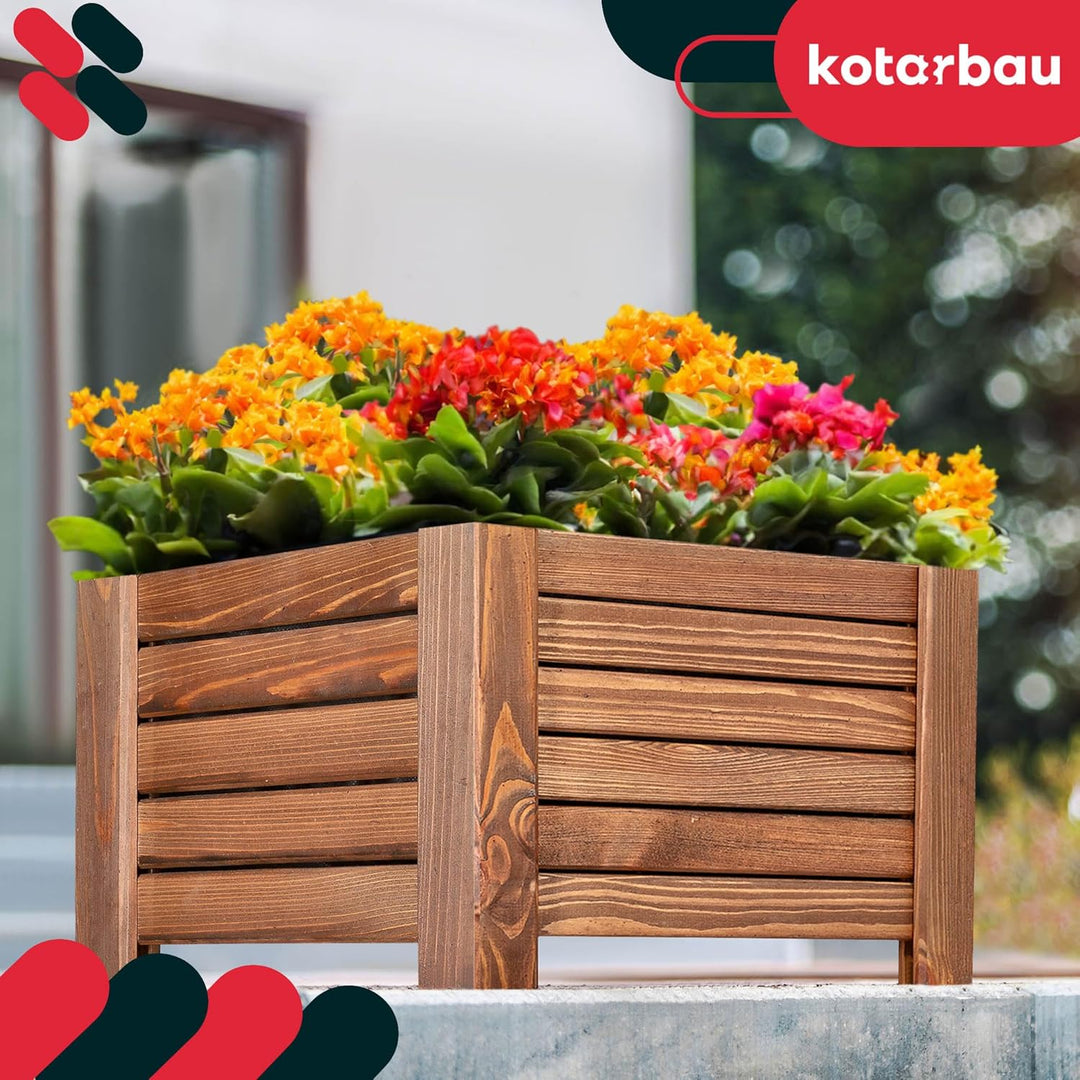 KOTARBAU® Blumenkasten - 38 x 38 x 30 cm - Pflanzkasten mit Vlies - Pflanzkübel gross aussen - Balko
