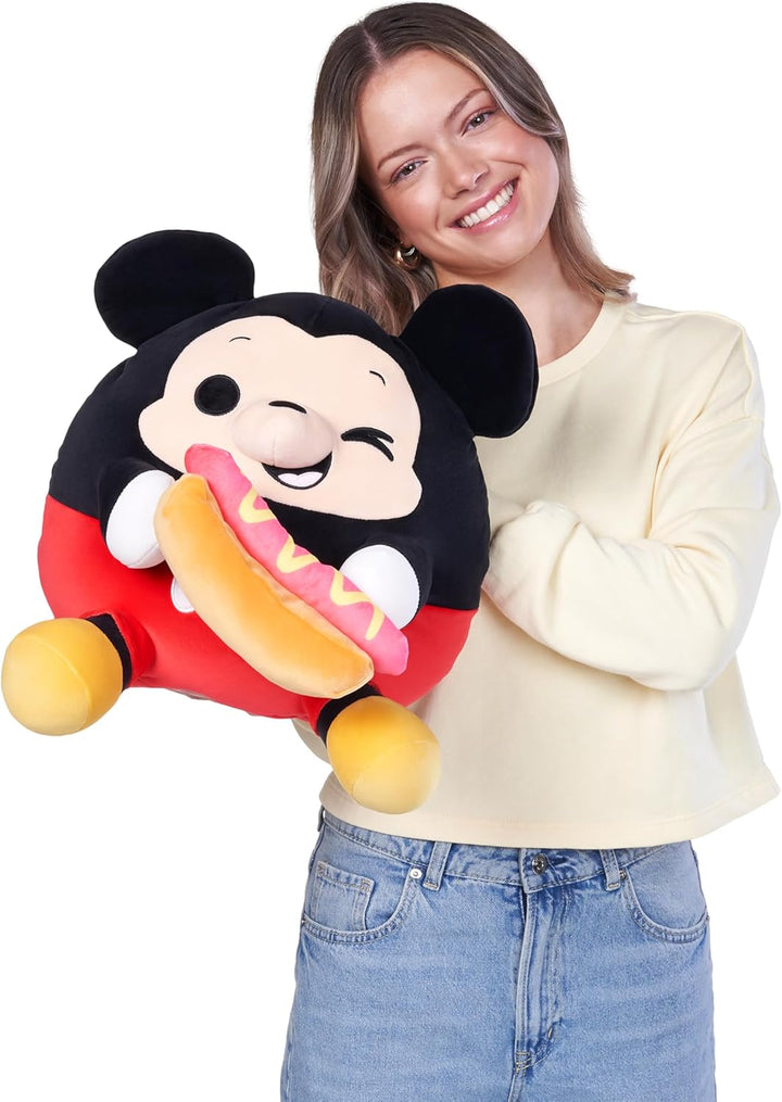 Snackles Disney 35 cm grosses Plüschspielzeug von ZURU, Plüschspielzeug mit Snack-Accessoire (Mickey