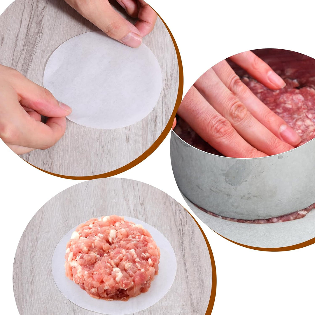 500 Stück Burger Papier Antihaft Burgerpapier Rundes Backpapier, Antihaftbeschichtetes Pergamentpapi