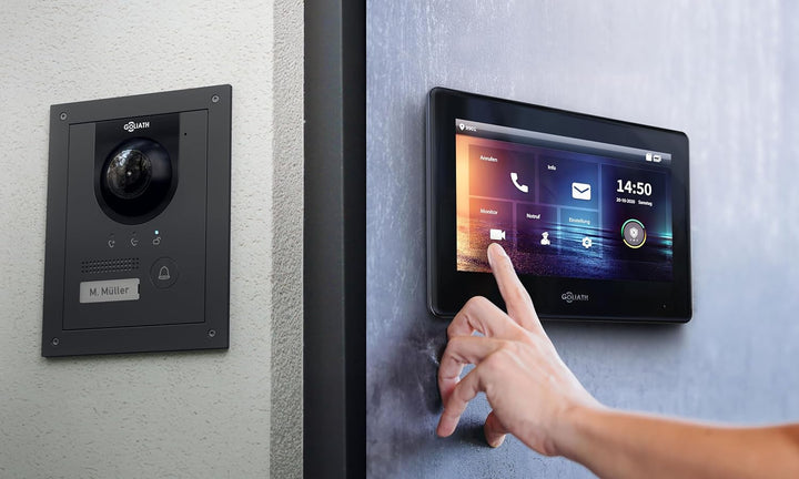 GOLIATH HD Video Türsprechanlage, Video Türklingel mit Kamera, Smartphone App, 1 Familienhaus Klinge