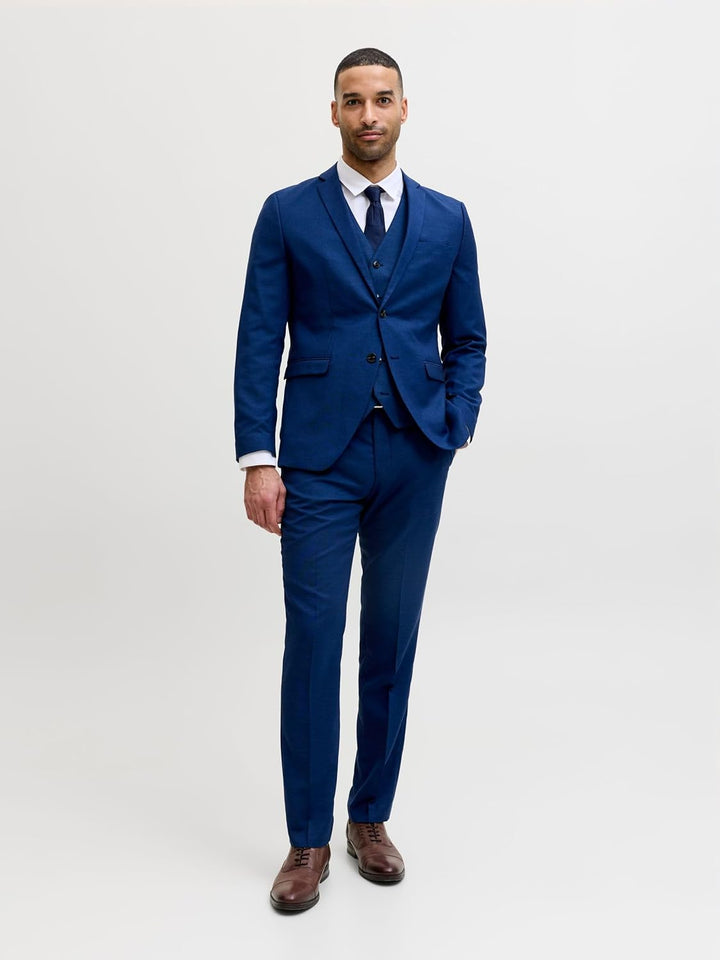 JACK & JONES Male Einreihiger Blazer und Hose JPRSOLARIS Super Slim Fit Anzug 46 Medieval Blue, 46 M