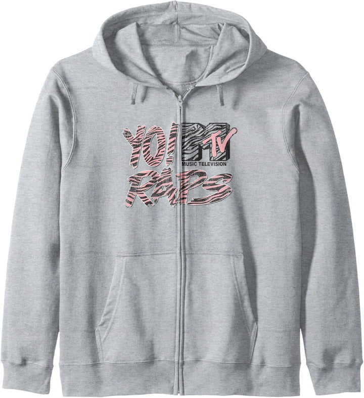 MTV Yo Raps Pink Zebra Pattern Kapuzenjacke