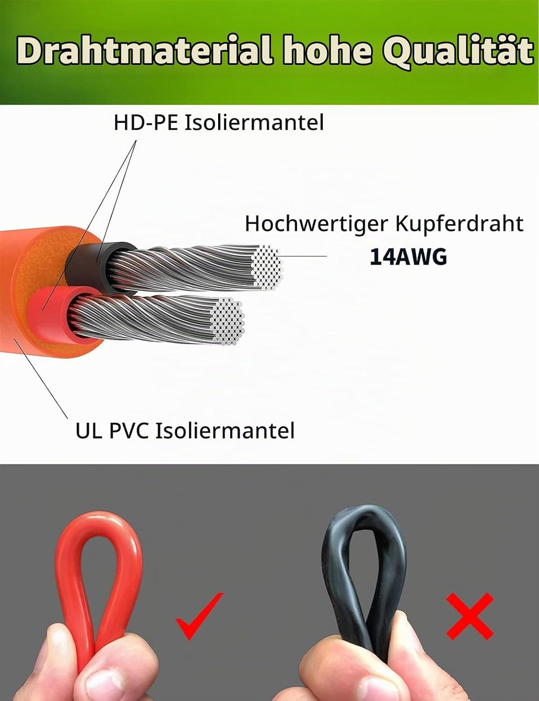 XT60i auf Zigarettenanzünder Kabel, 14AWG 12V/24V Ladekabel für Powerstation &amp; Solargenerator – Komp