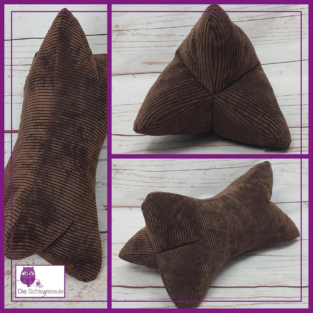 Leseknochen Cord Nackenkissen Handmade in D, waschbar (Dunkelbraun), Dunkelbraun