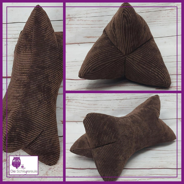 Leseknochen Cord Nackenkissen Handmade in D, waschbar (Dunkelbraun), Dunkelbraun