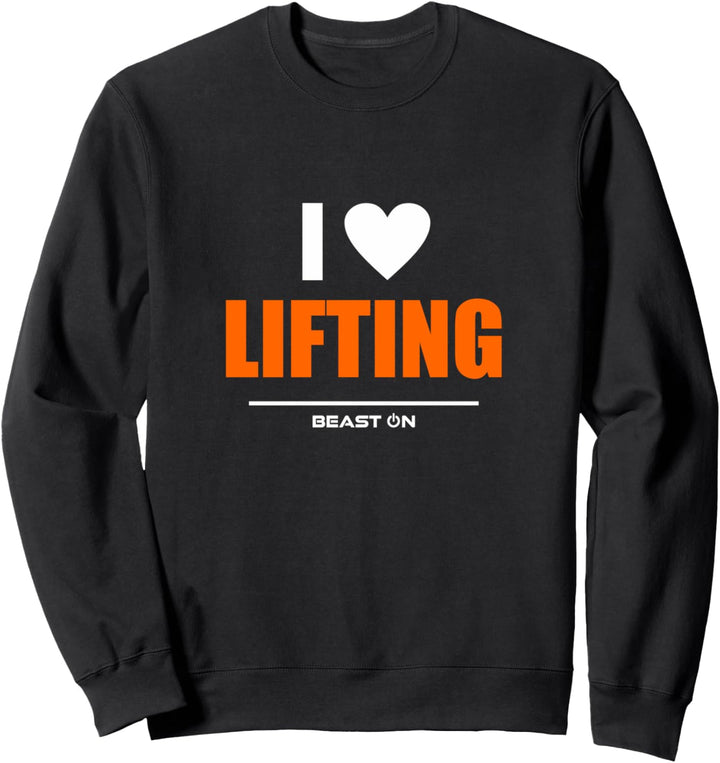 I Love Lifting Orange Gym Fitness Bodybuilding Gain Workout Sweatshirt