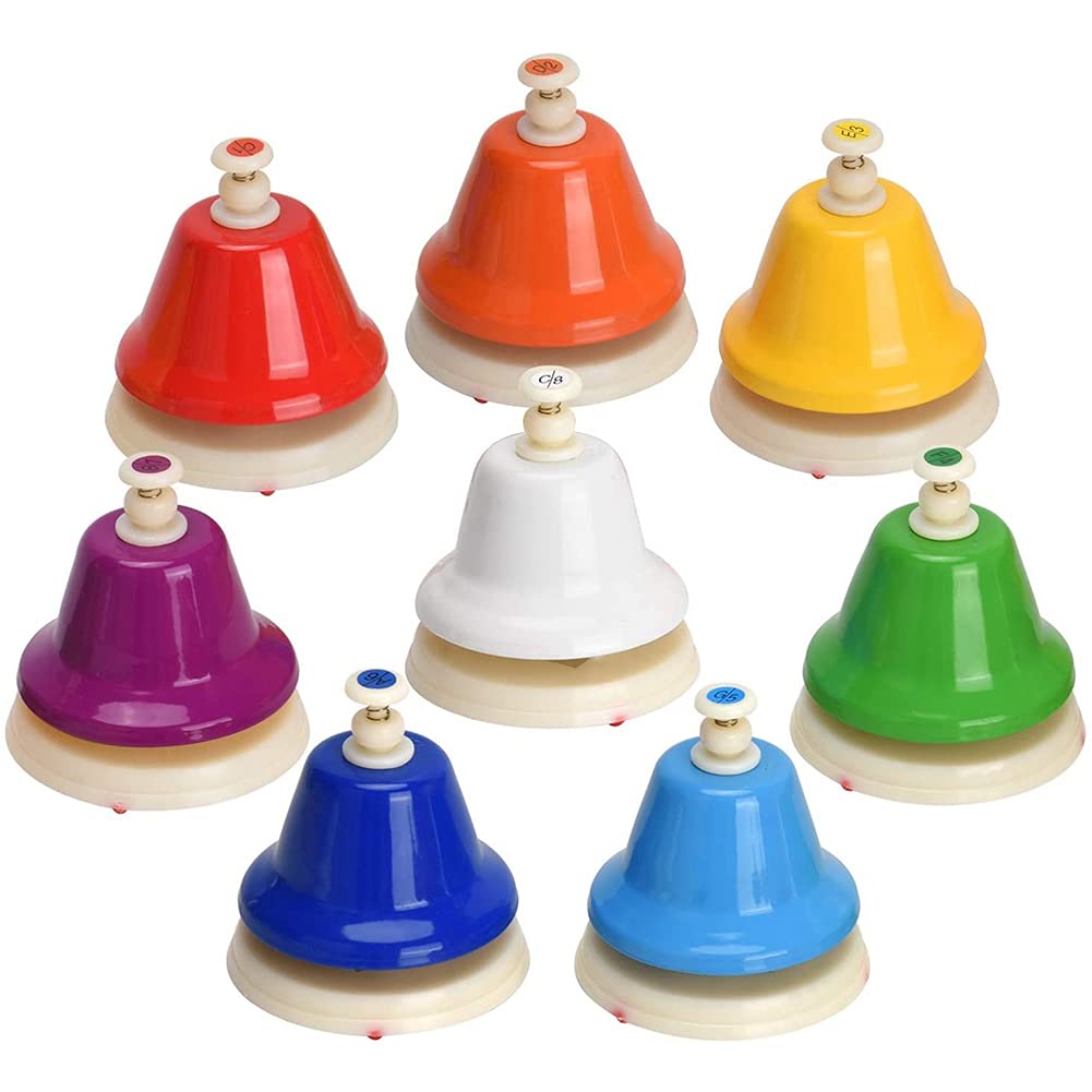 8 Stück Tischglocke Set, Metall Handglocke Glockenspiel Handbells, Musikinstrumente Melody Bell, Ver