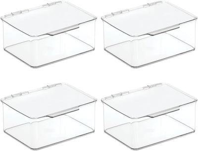 mDesign 4er-Set Schreibtisch Organizer – stapelbarer Büro Organizer aus BPA-freiem Kunststoff – klei
